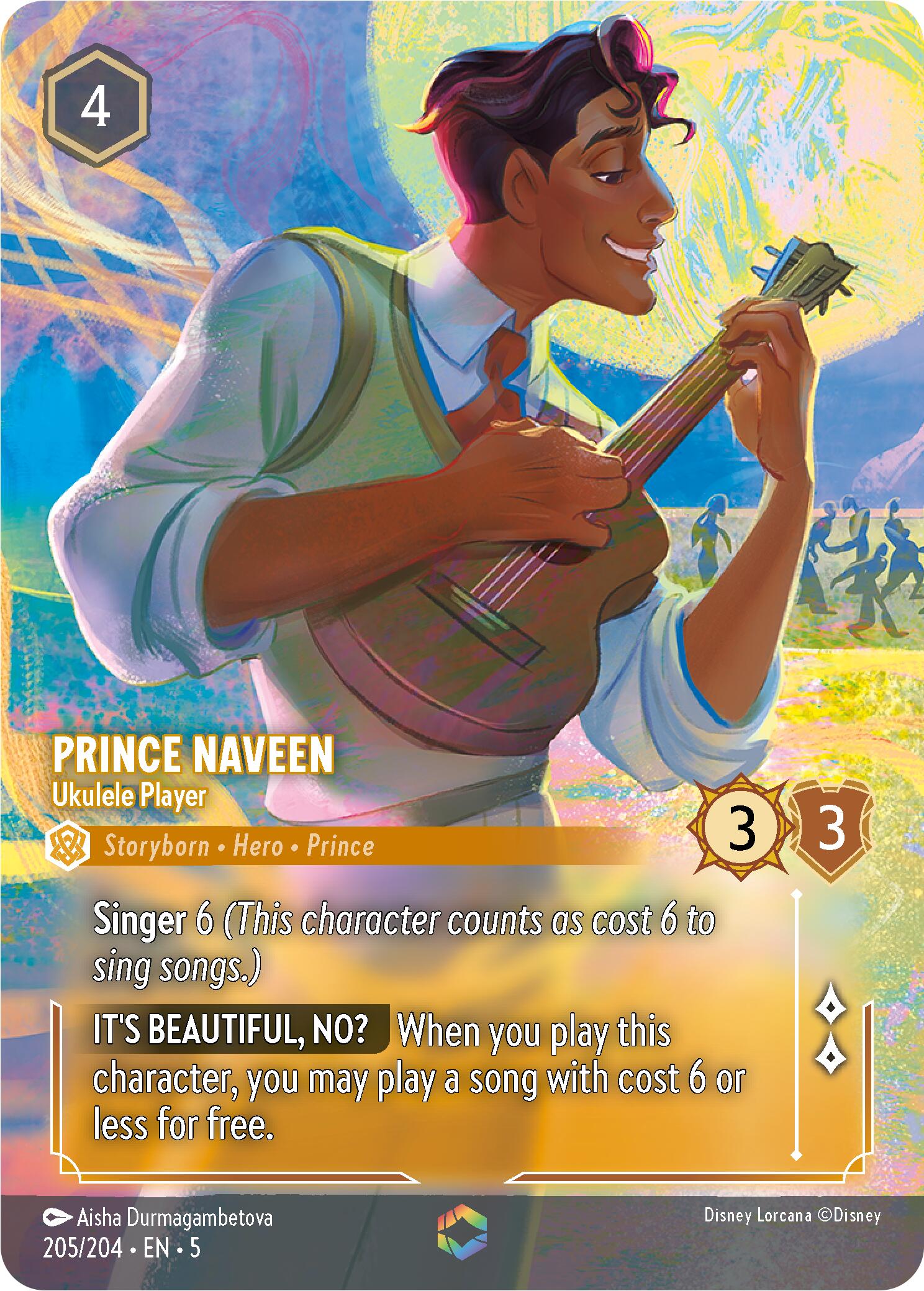 Prince Naveen - Ukulele Player (Enchanted) (205/204) [Shimmering Skies] | Galactic Gamez