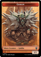 Goblin (Ripple Foil) // Tarmogoyf Double-Sided Token [Modern Horizons 3 Commander Tokens] | Galactic Gamez
