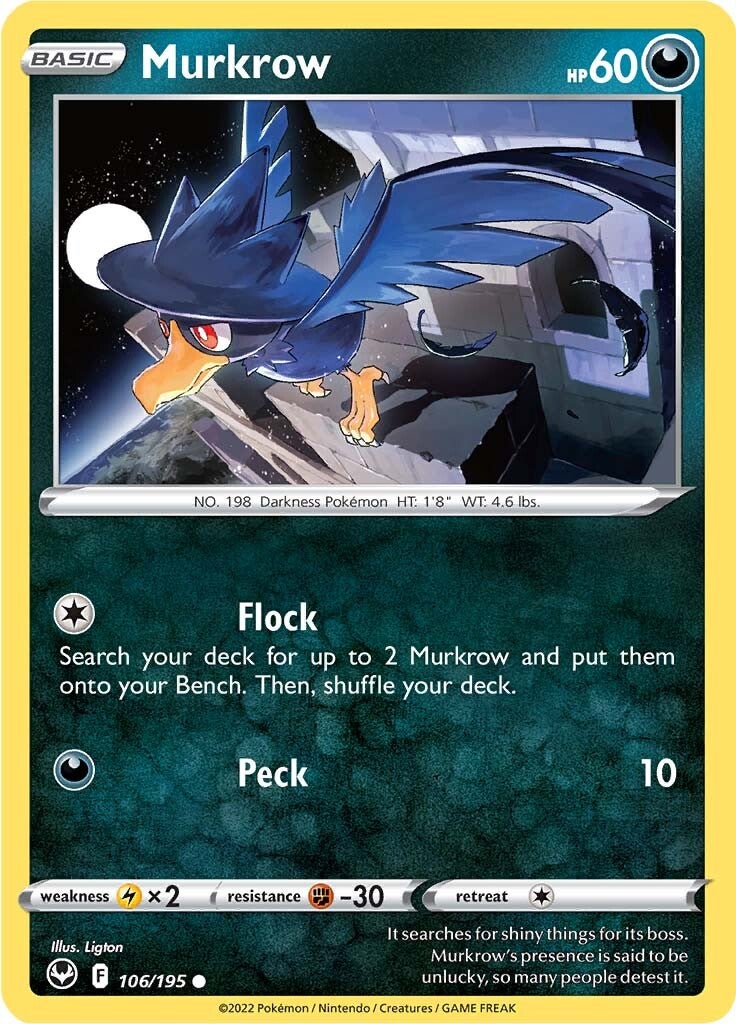 Murkrow (106/195) [Sword & Shield: Silver Tempest] | Galactic Gamez