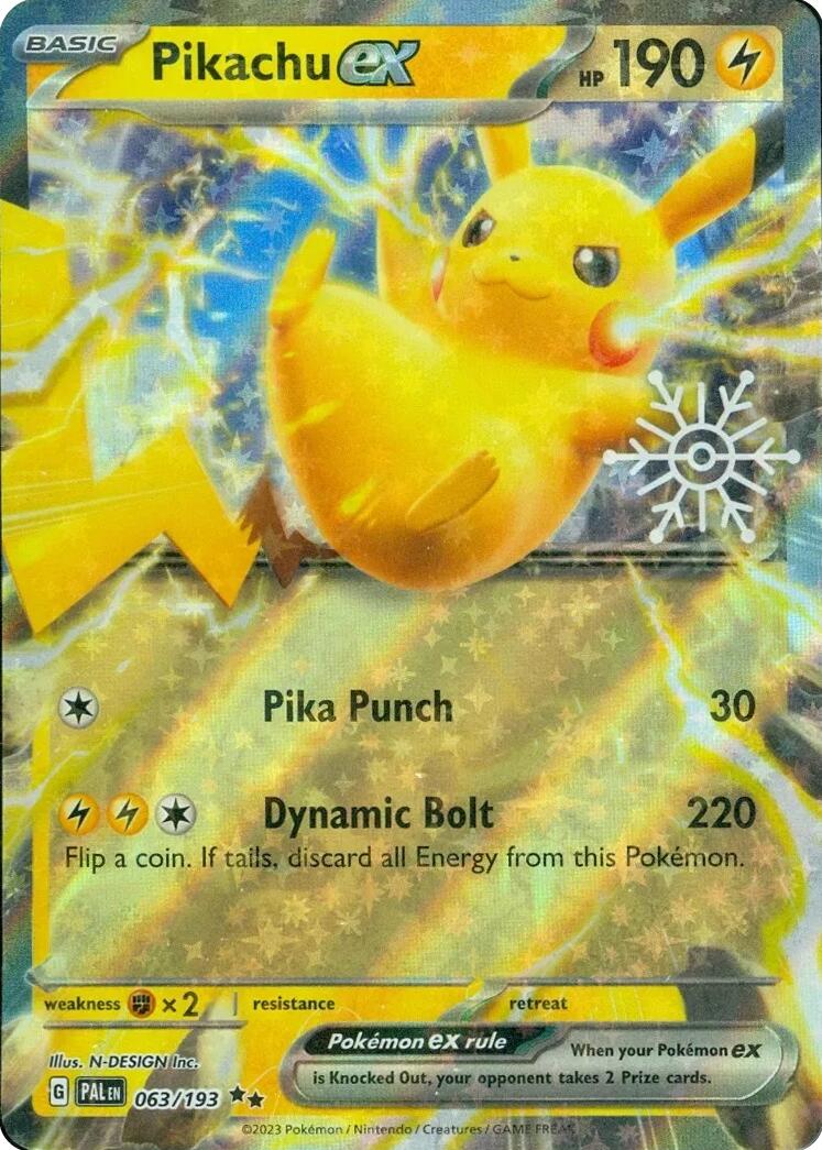 Pikachu ex (063/193) (Holiday Calendar) [Miscellaneous Cards] | Galactic Gamez