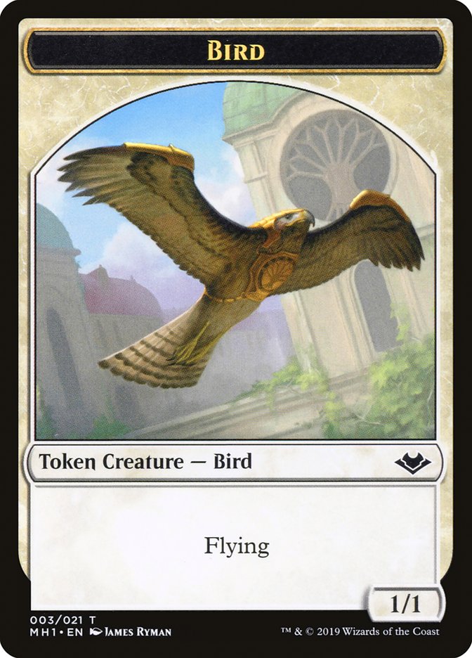Bird (003) // Serra the Benevolent Emblem Double-Sided Token [Modern Horizons Tokens] | Galactic Gamez