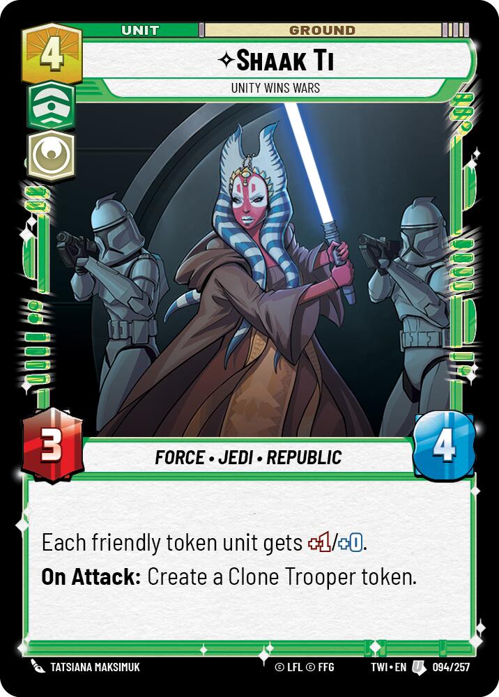 Shaak Ti - Unity Wins Wars (094/257) (094/257) [Twilight of the Republic] | Galactic Gamez