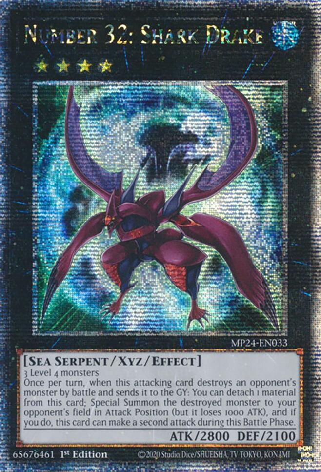 Number 32: Shark Drake [MP24-EN033] Quarter Century Secret Rare | Galactic Gamez