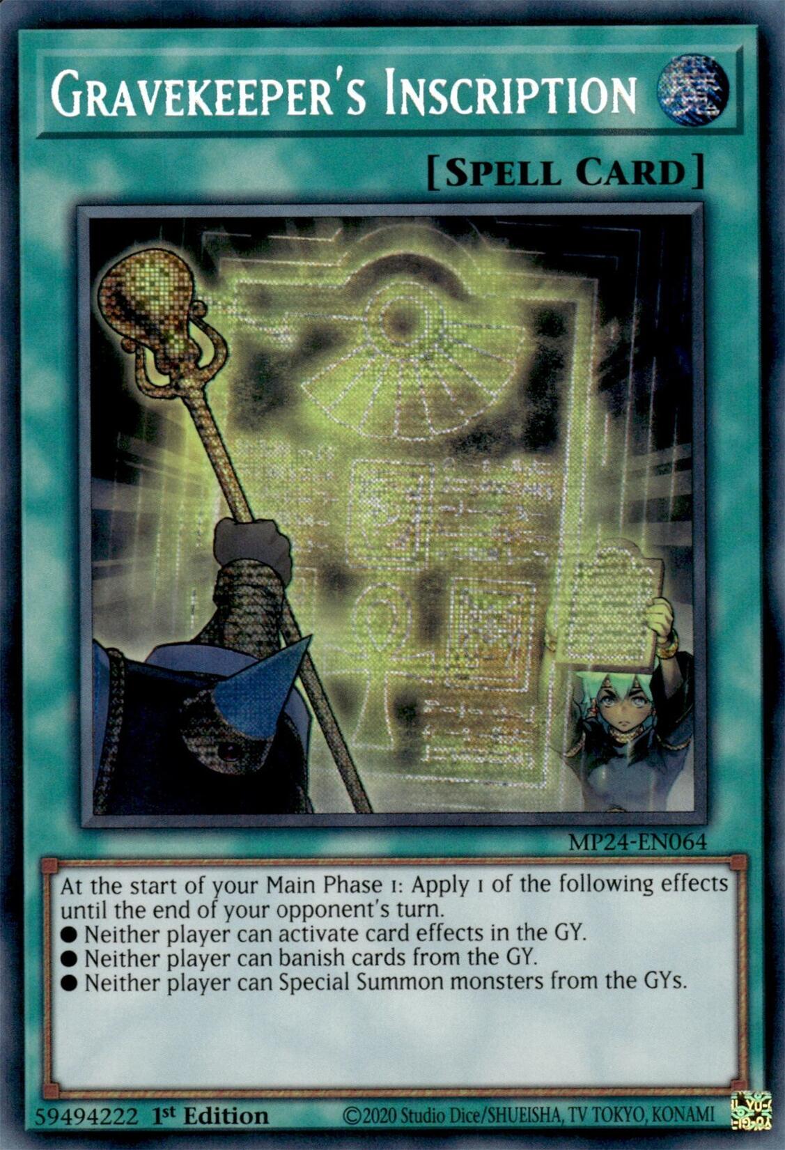 Gravekeeper's Inscription [MP24-EN064] Prismatic Secret Rare | Galactic Gamez