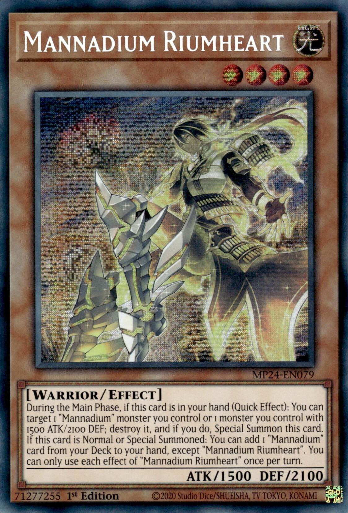 Mannadium Riumheart [MP24-EN079] Prismatic Secret Rare | Galactic Gamez