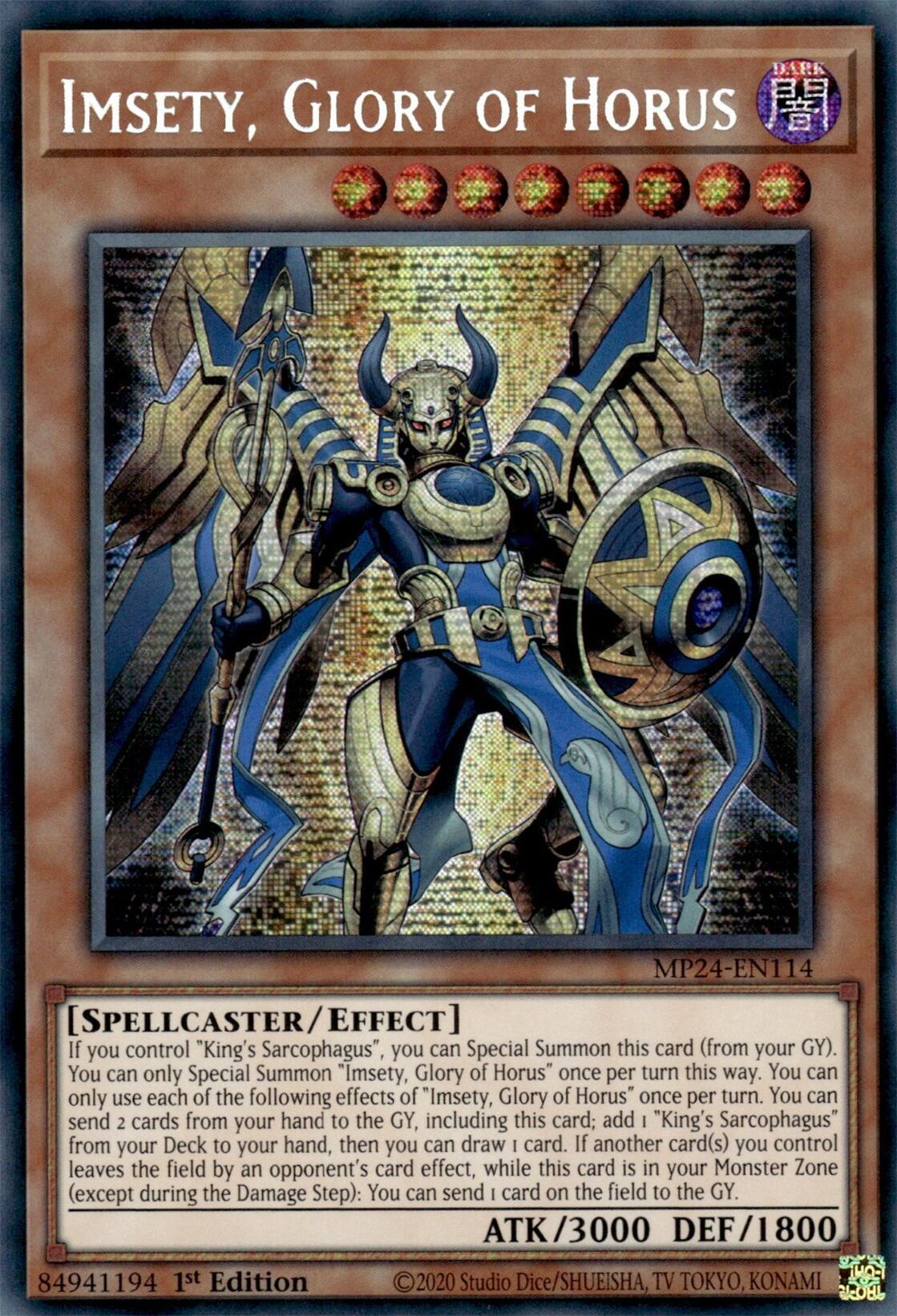 Imsety, Glory of Horus [MP24-EN114] Prismatic Secret Rare | Galactic Gamez