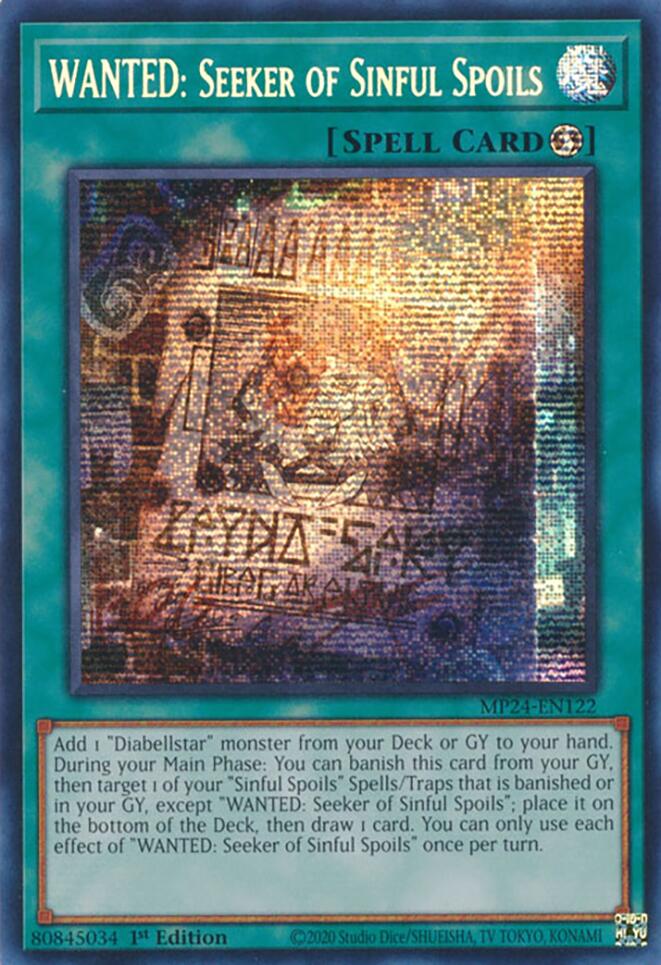 WANTED: Seeker of Sinful Spoils [MP24-EN122] Prismatic Secret Rare | Galactic Gamez