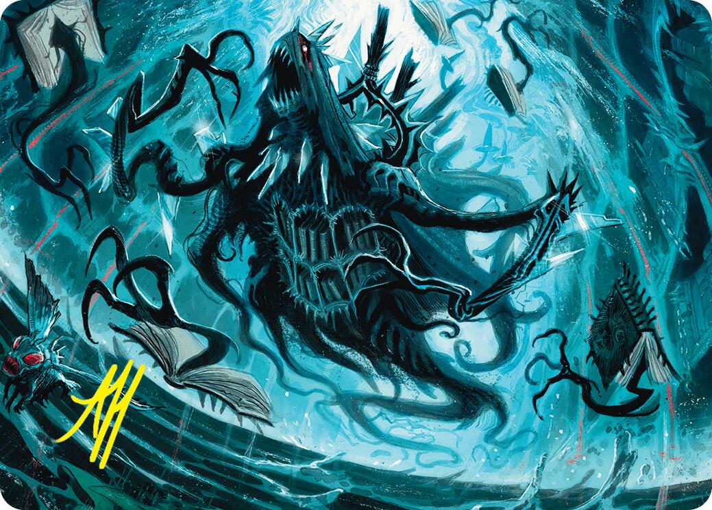 Overlord of the Floodpits Art Card (Gold-Stamped Signature) [Duskmourn: House of Horror Art Series] | Galactic Gamez