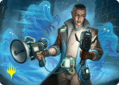 Paranormal Analyst Art Card (Gold-Stamped Signature) [Duskmourn: House of Horror Art Series] | Galactic Gamez