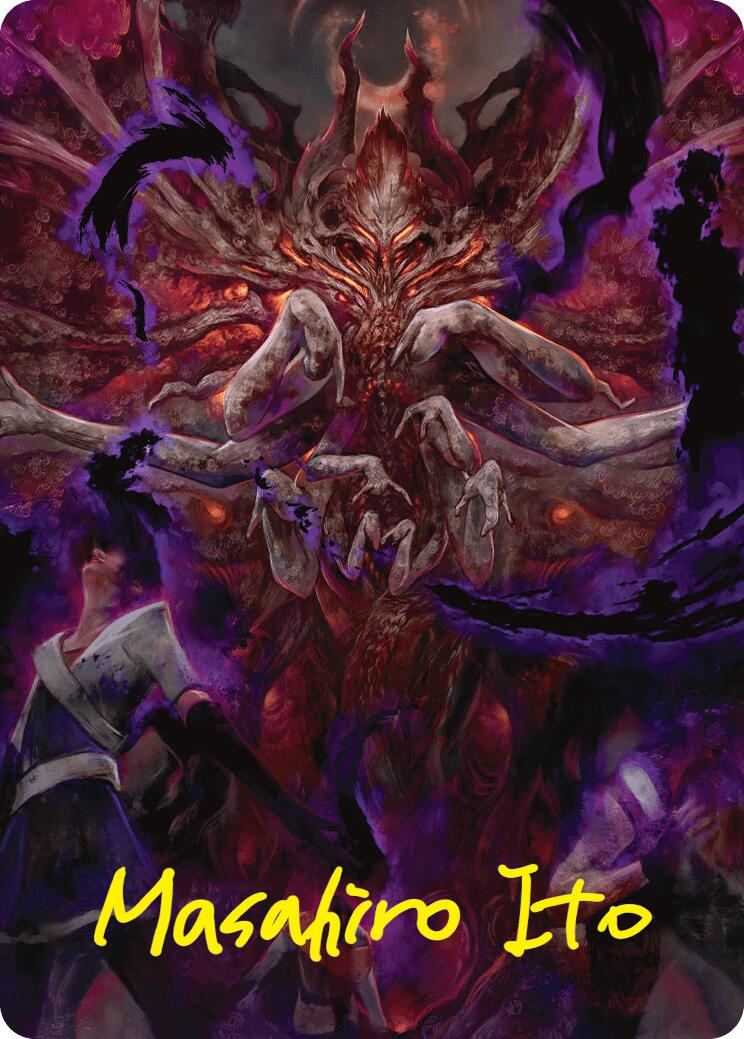 Damnation Art Card (Gold-Stamped Signature) [Duskmourn: House of Horror Art Series] | Galactic Gamez