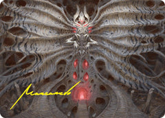 Valgavoth, Terror Eater Art Card (Gold-Stamped Signature) [Duskmourn: House of Horror Art Series] | Galactic Gamez