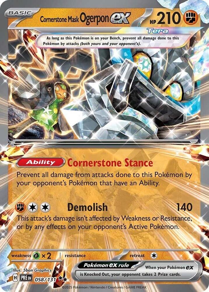 Cornerstone Mask Ogerpon ex (058/131) [Scarlet & Violet: Prismatic Evolutions] | Galactic Gamez