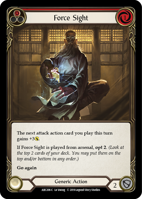 Force Sight (Red) [ARC206-C] (Arcane Rising)  1st Edition Normal | Galactic Gamez