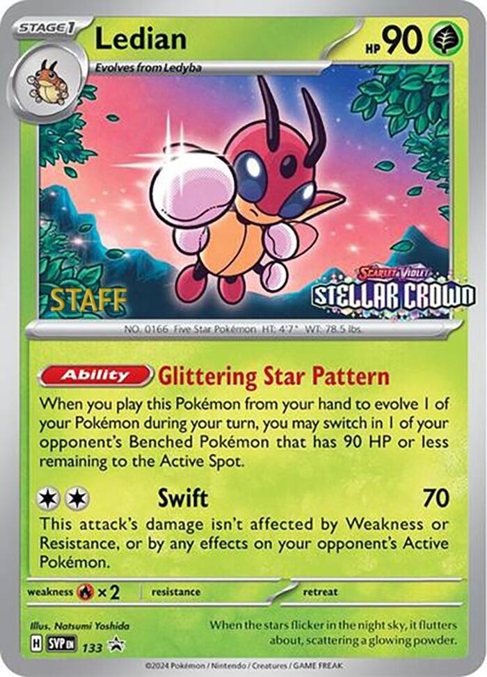 Ledian (133) (Staff Promo) [Scarlet & Violet: Black Star Promos] | Galactic Gamez