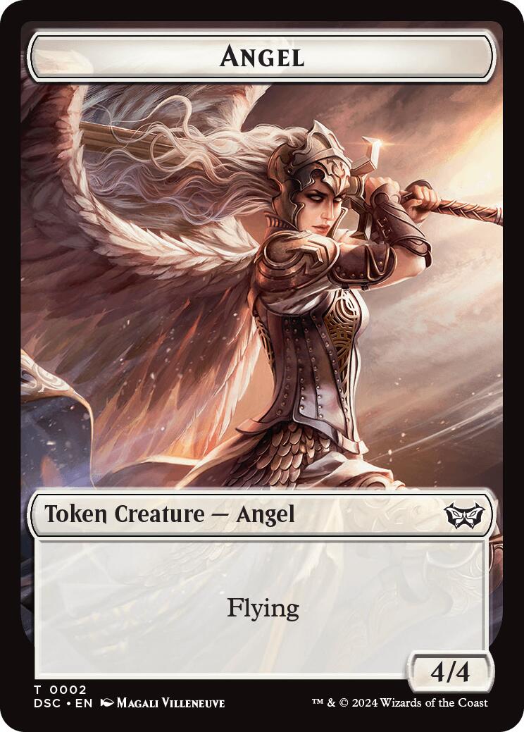 Angel // Glimmer Double-Sided Token [Duskmourn: House of Horror Commander Tokens] | Galactic Gamez