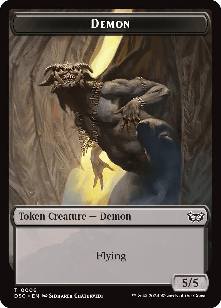 Demon // Bird Double-Sided Token [Duskmourn: House of Horror Commander Tokens] | Galactic Gamez