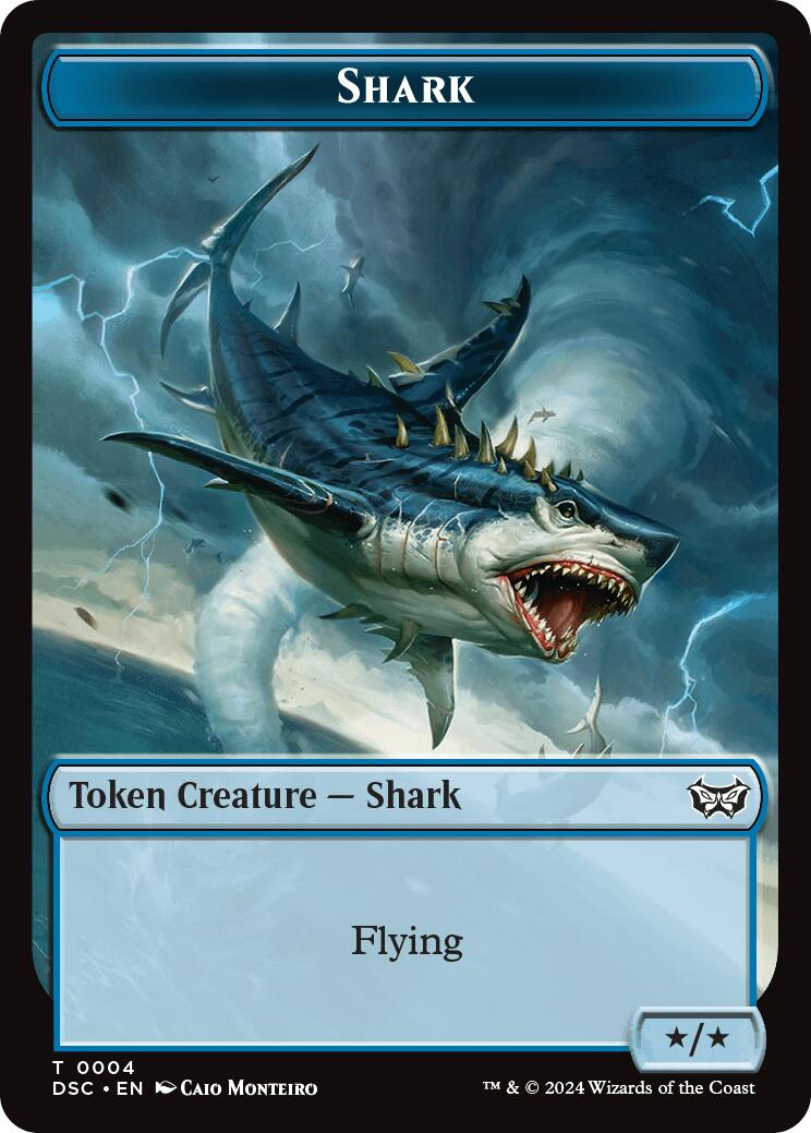 Shark // Copy Double-Sided Token [Duskmourn: House of Horror Commander Tokens] | Galactic Gamez