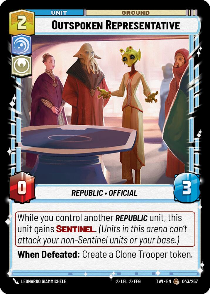Outspoken Representative (043/257) (043/257) [Twilight of the Republic] | Galactic Gamez