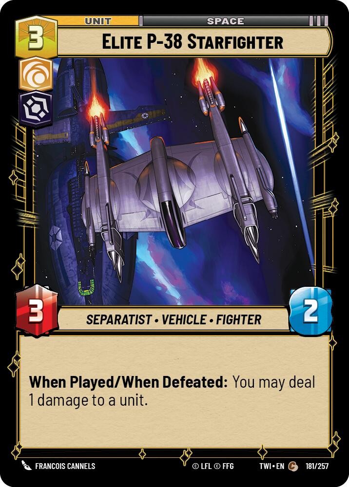 Elite P-38 Starfighter (181/257) (181/257) [Twilight of the Republic] | Galactic Gamez