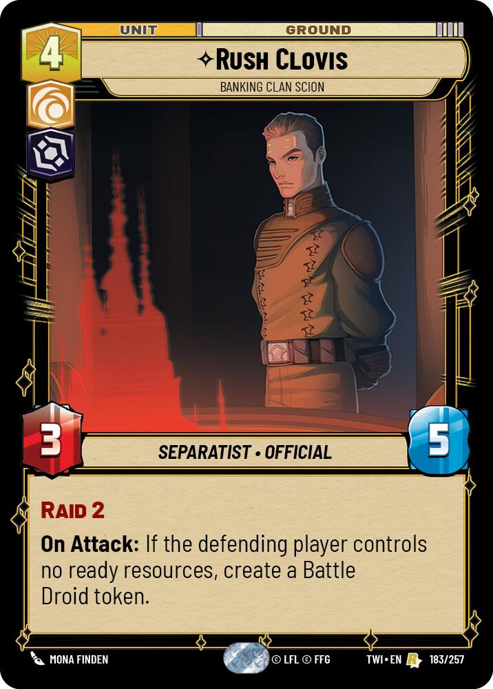 Rush Clovis - Banking Clan Scion (183/257) (183/257) [Twilight of the Republic] | Galactic Gamez