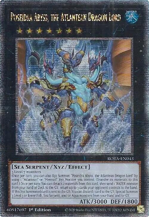 Poseidra Abyss, the Atlantean Dragon Lord (Quarter Century Secret Rare) [ROTA-EN043] Quarter Century Secret Rare | Galactic Gamez