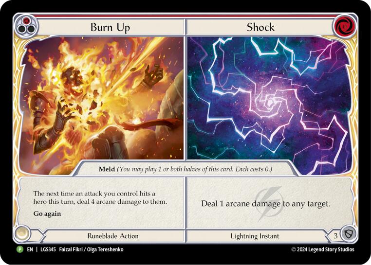 Burn Up // Shock [LGS345] (Promo)  Cold Foil | Galactic Gamez