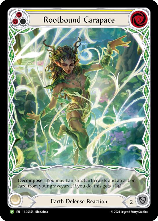 Rootbound Carapace (Yellow) (Extended Art) [LGS353] (Promo)  Rainbow Foil | Galactic Gamez