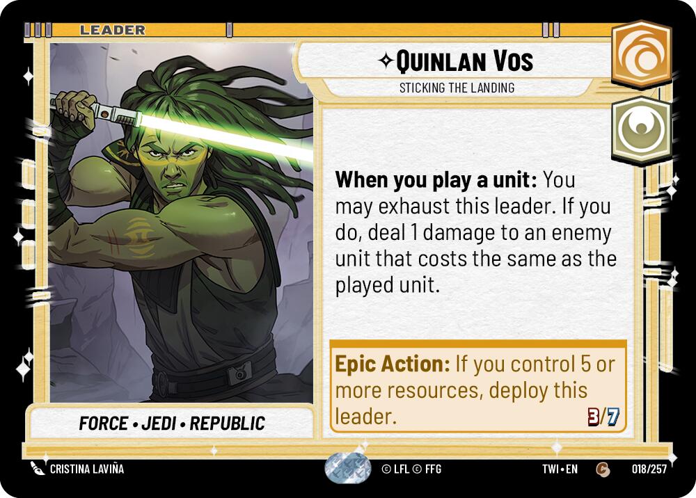 Quinlan Vos - Sticking the Landing (018/257) (018/257) [Twilight of the Republic] | Galactic Gamez