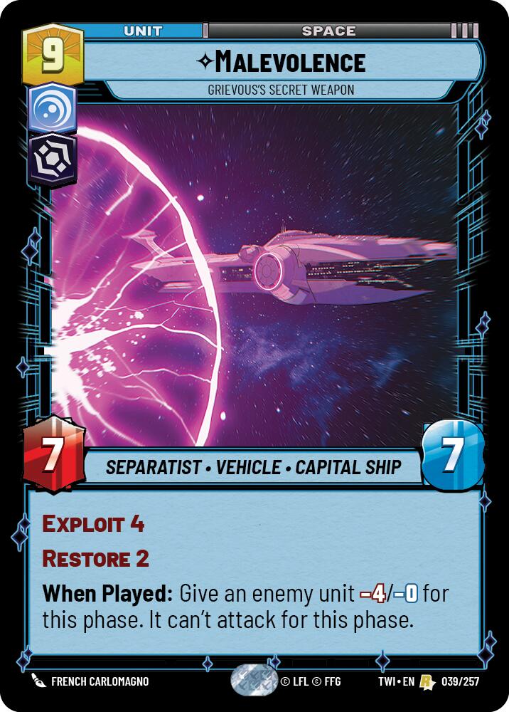 Malevolence - Grievous's Secret Weapon (039/257) (039/257) [Twilight of the Republic] | Galactic Gamez