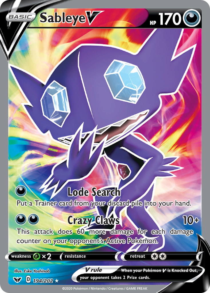 Sableye V (194/202) [Sword & Shield: Base Set] | Galactic Gamez