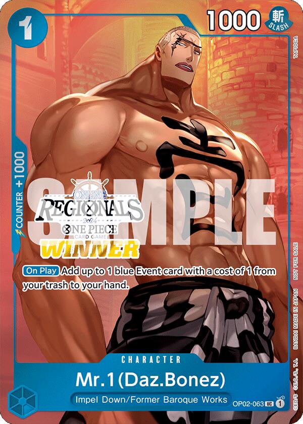 Mr.1 (Daz.Bonez) (Online Regional 2024 Vol. 3) [Winner] [One Piece Promotion Cards] | Galactic Gamez