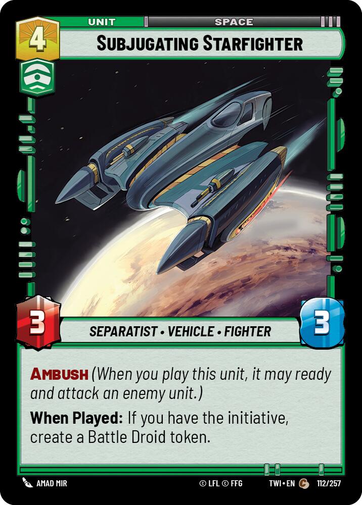Subjugating Starfighter (112/257) (112/257) [Twilight of the Republic] | Galactic Gamez