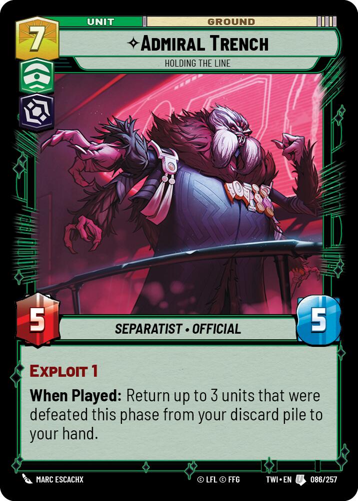 Admiral Trench - Holding the Line (086/257) (086/257) [Twilight of the Republic] | Galactic Gamez