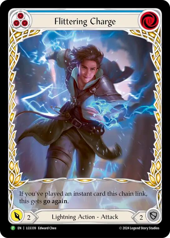 Flittering Charge (Blue) (Extended Art) [LGS339] (Promo)  Rainbow Foil | Galactic Gamez