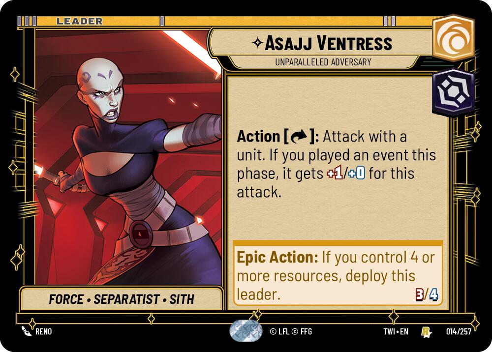 Asajj Ventress - Unparalleled Adversary (014/257) (014/257) [Twilight of the Republic] | Galactic Gamez