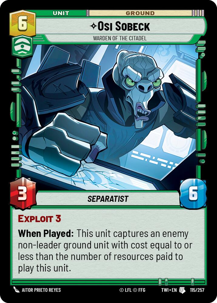 Osi Sobeck - Warden of the Citadel (115/257) (115/257) [Twilight of the Republic] | Galactic Gamez