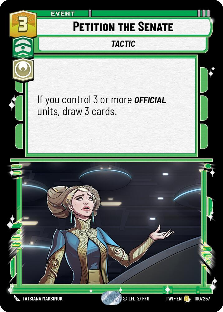 Petition the Senate (100/257) (100/257) [Twilight of the Republic] | Galactic Gamez