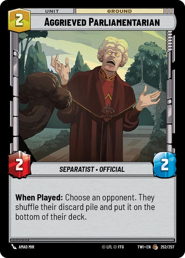 Aggrieved Parliamentarian (252/257) (252/257) [Twilight of the Republic] | Galactic Gamez