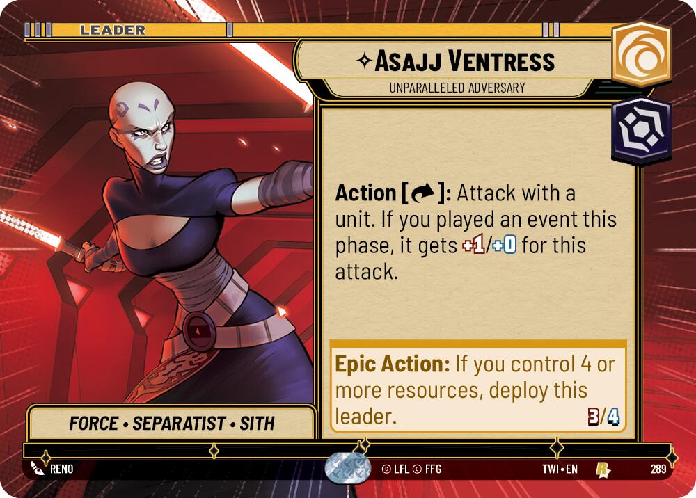 Asajj Ventress - Unparalleled Adversary (289) (Hyperspace) (289) [Twilight of the Republic] | Galactic Gamez