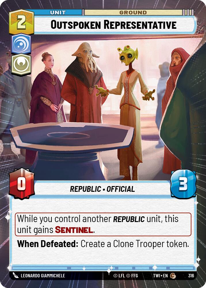Outspoken Representative (316) (Hyperspace) (316) [Twilight of the Republic] | Galactic Gamez