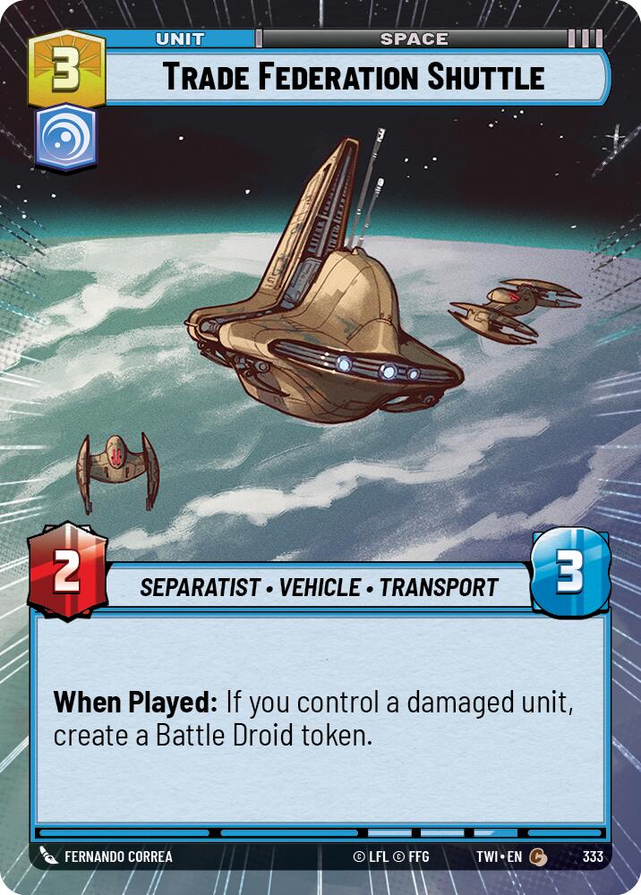 Trade Federation Shuttle (333) (Hyperspace) (333) [Twilight of the Republic] | Galactic Gamez