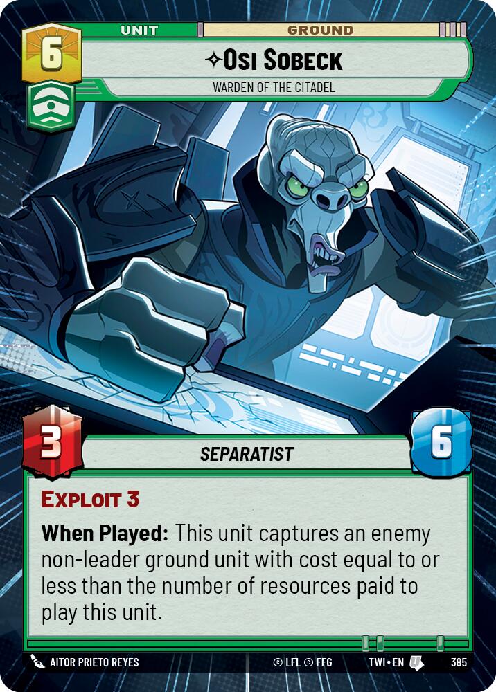 Osi Sobeck - Warden of the Citadel (385) (Hyperspace) (385) [Twilight of the Republic] | Galactic Gamez
