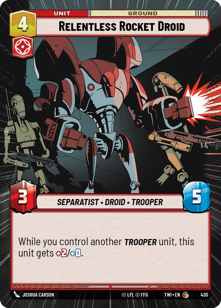 Relentless Rocket Droid (430) (Hyperspace) (430) [Twilight of the Republic] | Galactic Gamez