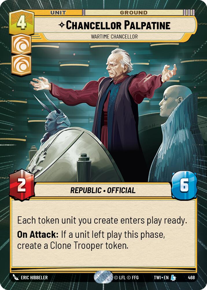 Chancellor Palpatine - Wartime Chancellor (468) (Hyperspace) (468) [Twilight of the Republic] | Galactic Gamez