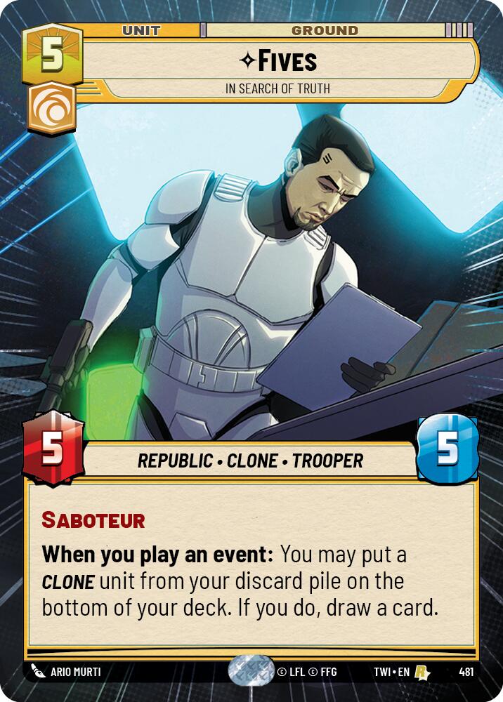 Fives - In Search of Truth (481) (Hyperspace) (481) [Twilight of the Republic] | Galactic Gamez