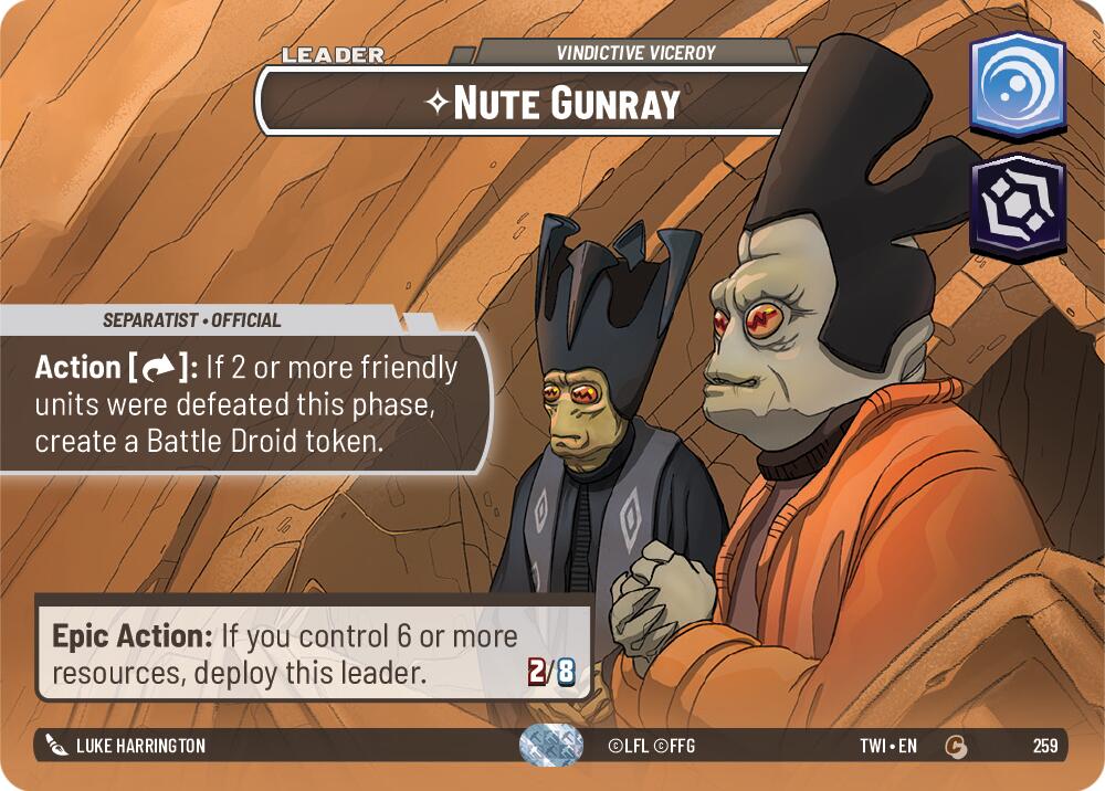 Nute Gunray - Vindictive Viceroy (259) (Showcase) (259) [Twilight of the Republic] | Galactic Gamez