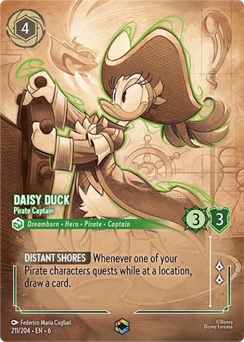 Daisy Duck - Pirate Captain (Enchanted) (211/204) [Azurite Sea] | Galactic Gamez