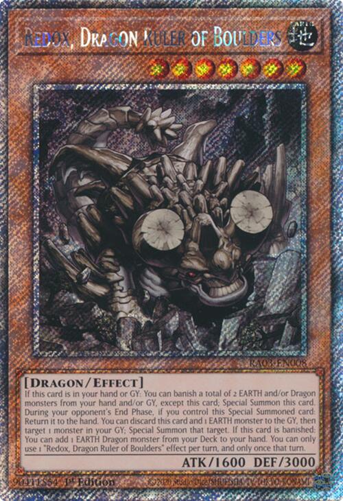 Redox, Dragon Ruler of Boulders (Platinum Secret Rare) [RA03-EN008] Platinum Secret Rare | Galactic Gamez