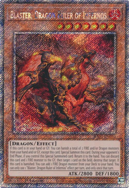 Blaster, Dragon Ruler of Infernos (Platinum Secret Rare) [RA03-EN010] Platinum Secret Rare | Galactic Gamez