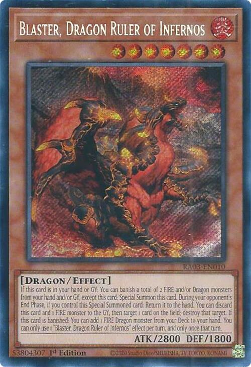 Blaster, Dragon Ruler of Infernos (Secret Rare) [RA03-EN010] Secret Rare | Galactic Gamez